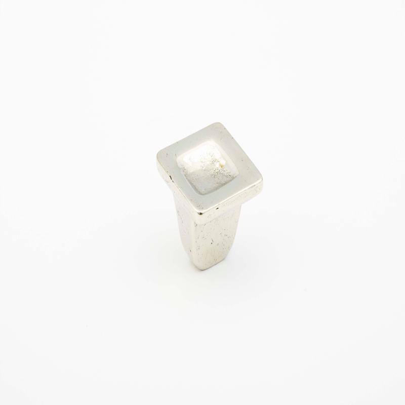 Schaub Knob, Square, Polished White Bronze, 1.25" dia 810-PWB