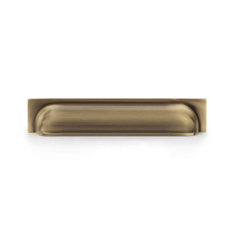 Alexander & Wilks Quantock Cup Pull Handle - Antique Brass - Centres 203mm