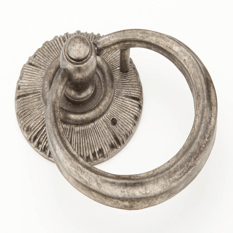 Schaub and Company Ring Pull with backplate, Silver Antique 977-SA