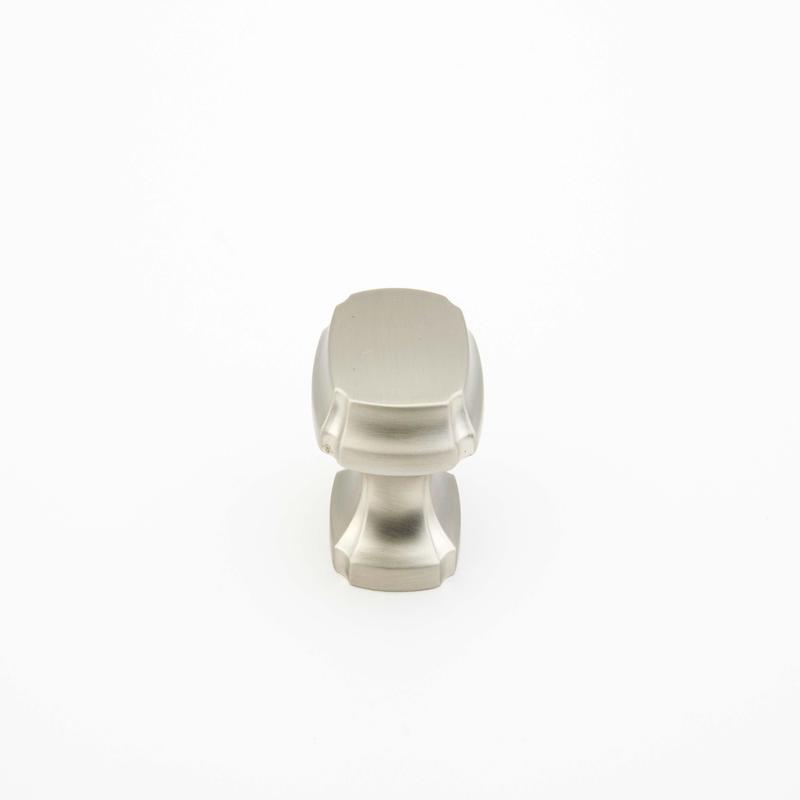 Schaub Knob, Square, Satin Nickel, 1.375" dia 882-15