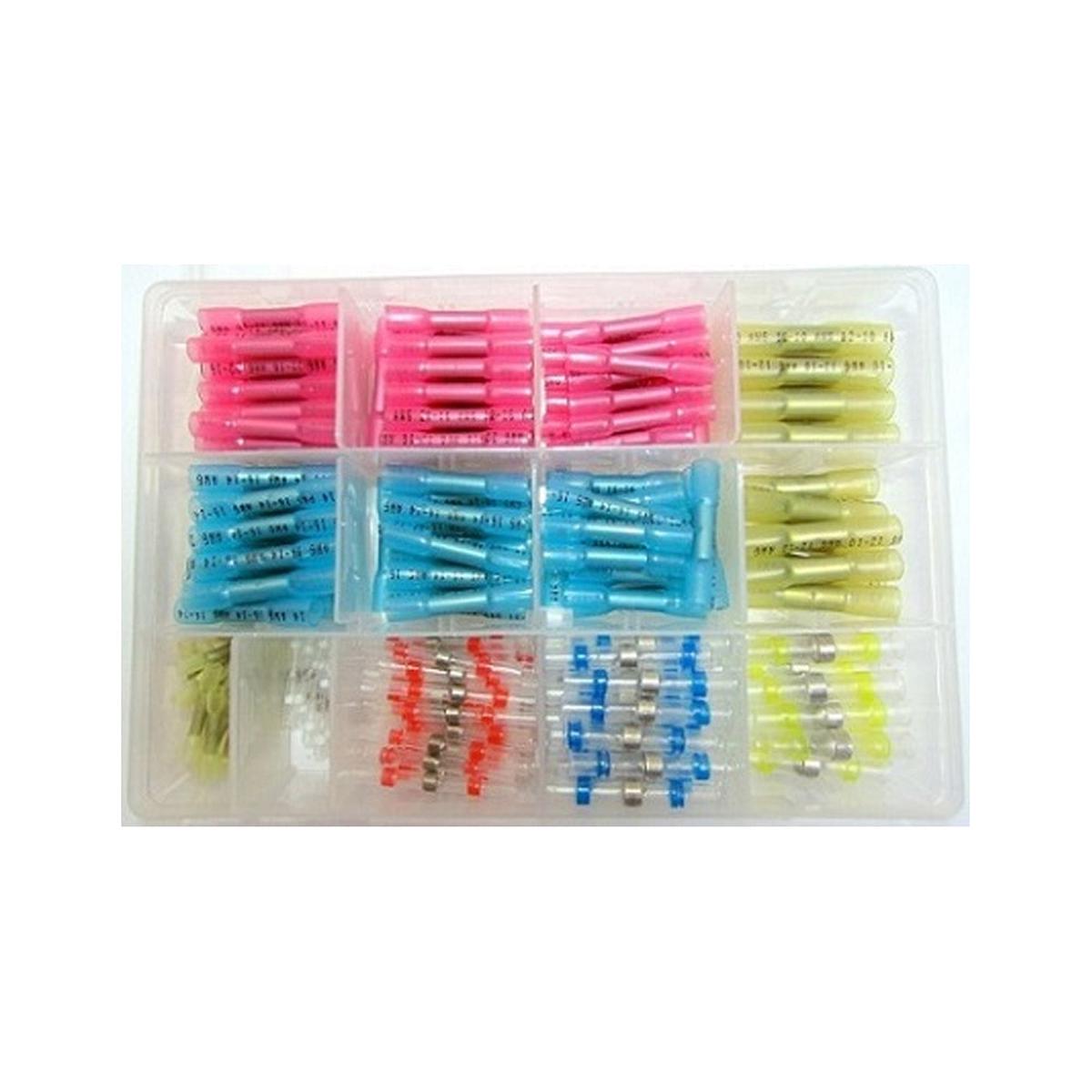 240Pc Kit, Waterproof Solder & Heat Shrink Connectors, + Heat Shrink Crimp Type Connectors
