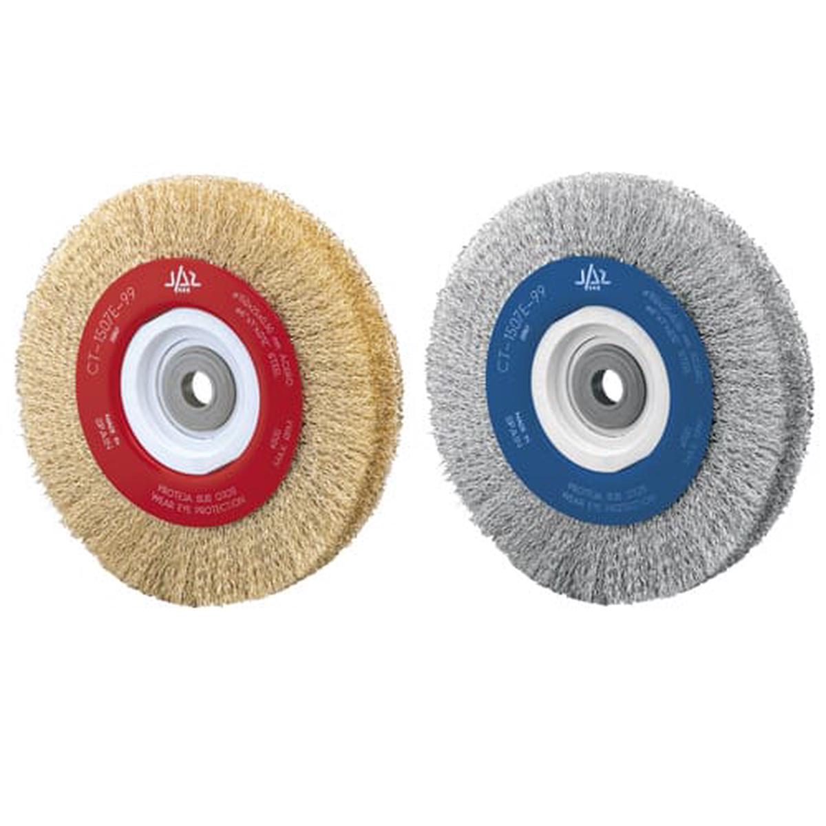 Jaz Wire Wheel Wide Face Crimped 200Mm X 20Mm X 0.3Mm 5/Row - Multi Fit Bore - Coated Steel (Whew-2005)