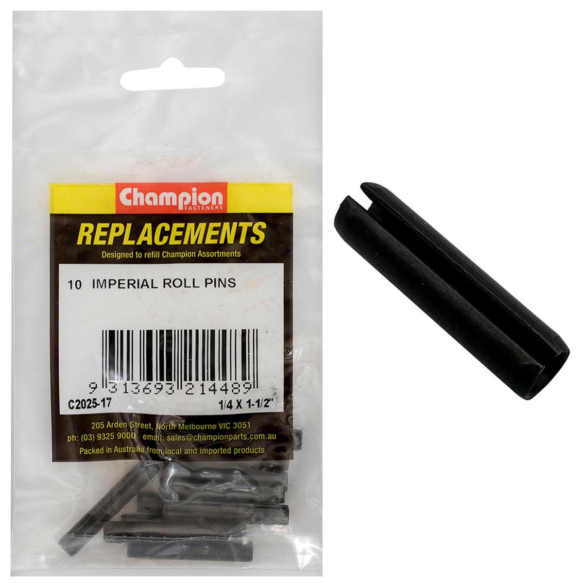 Champion 1/4 x 1-1/2in Imperial Roll Pin -10pk