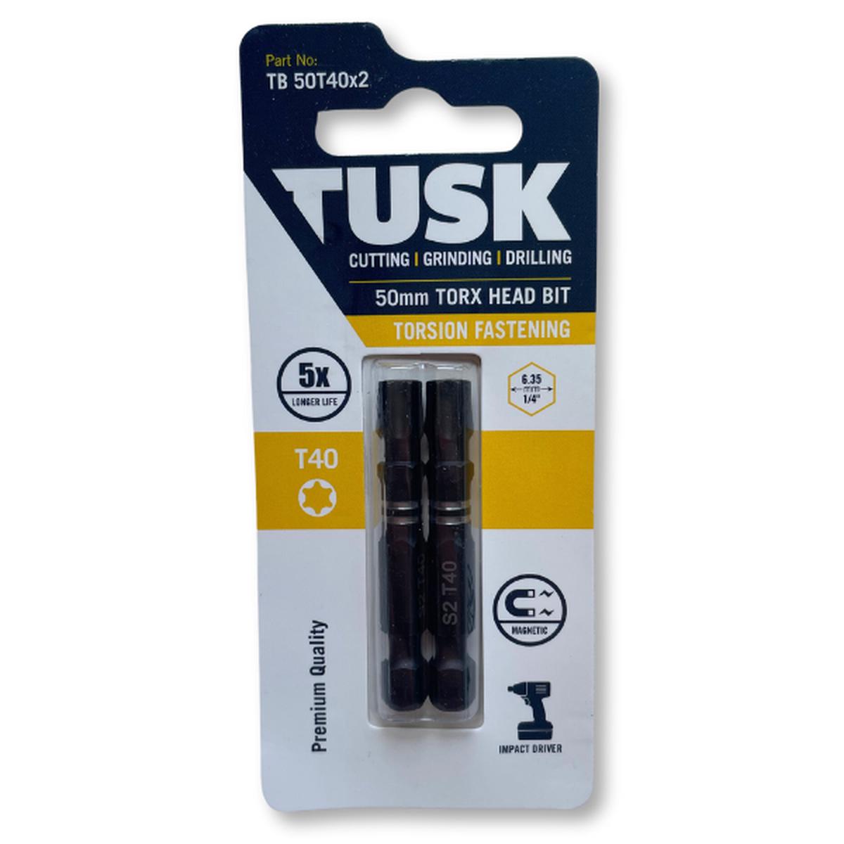 Tusk Torsion Bits 50Mm Torx40 X 2Pc