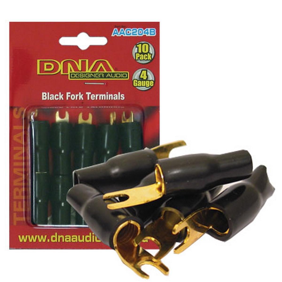 4 Awg Fork Terminal Black (10 Pack)