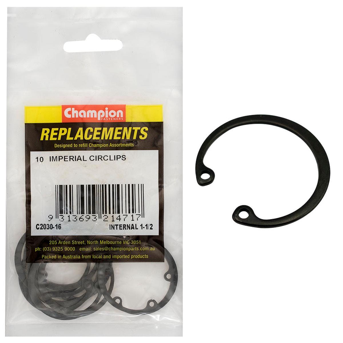 Champion 1-1/2in Imperial internal Circlip -10pk