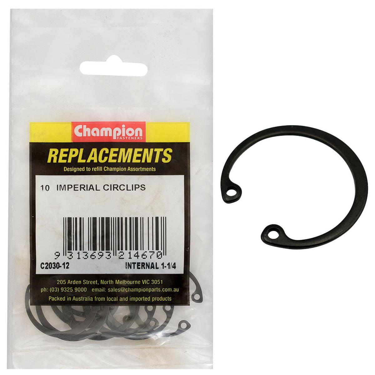 Champion 1-1/4in Imperial internal Circlip -10pk