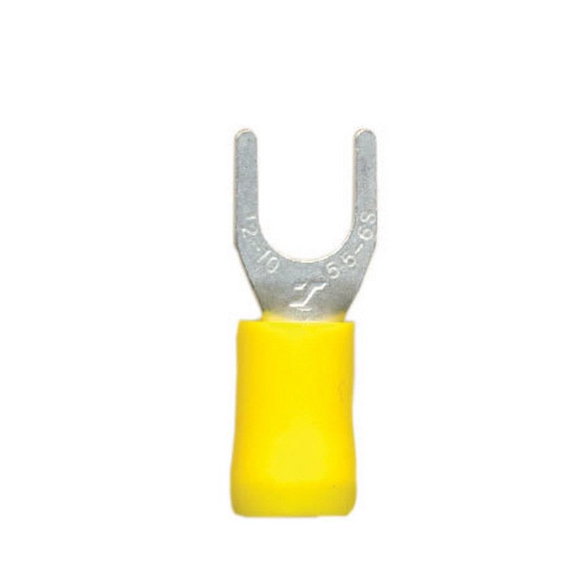 Yellow Fork Crimp Terminals 6.4Mm - Pack Of 100