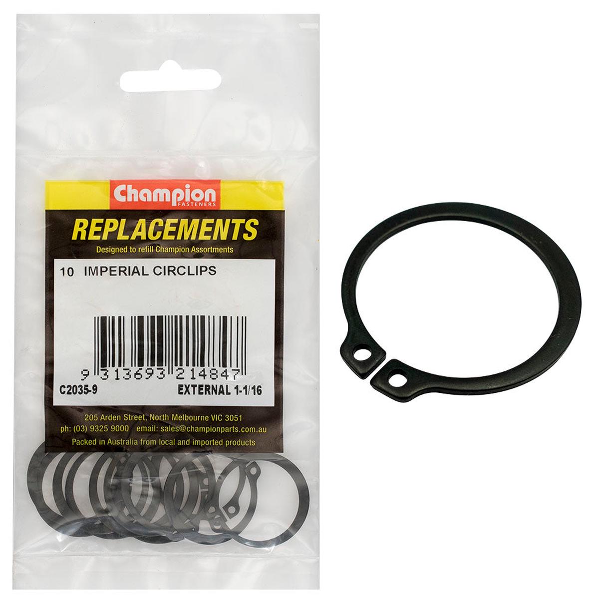 Champion 1-1/16in Imperial External Circlip -10pk