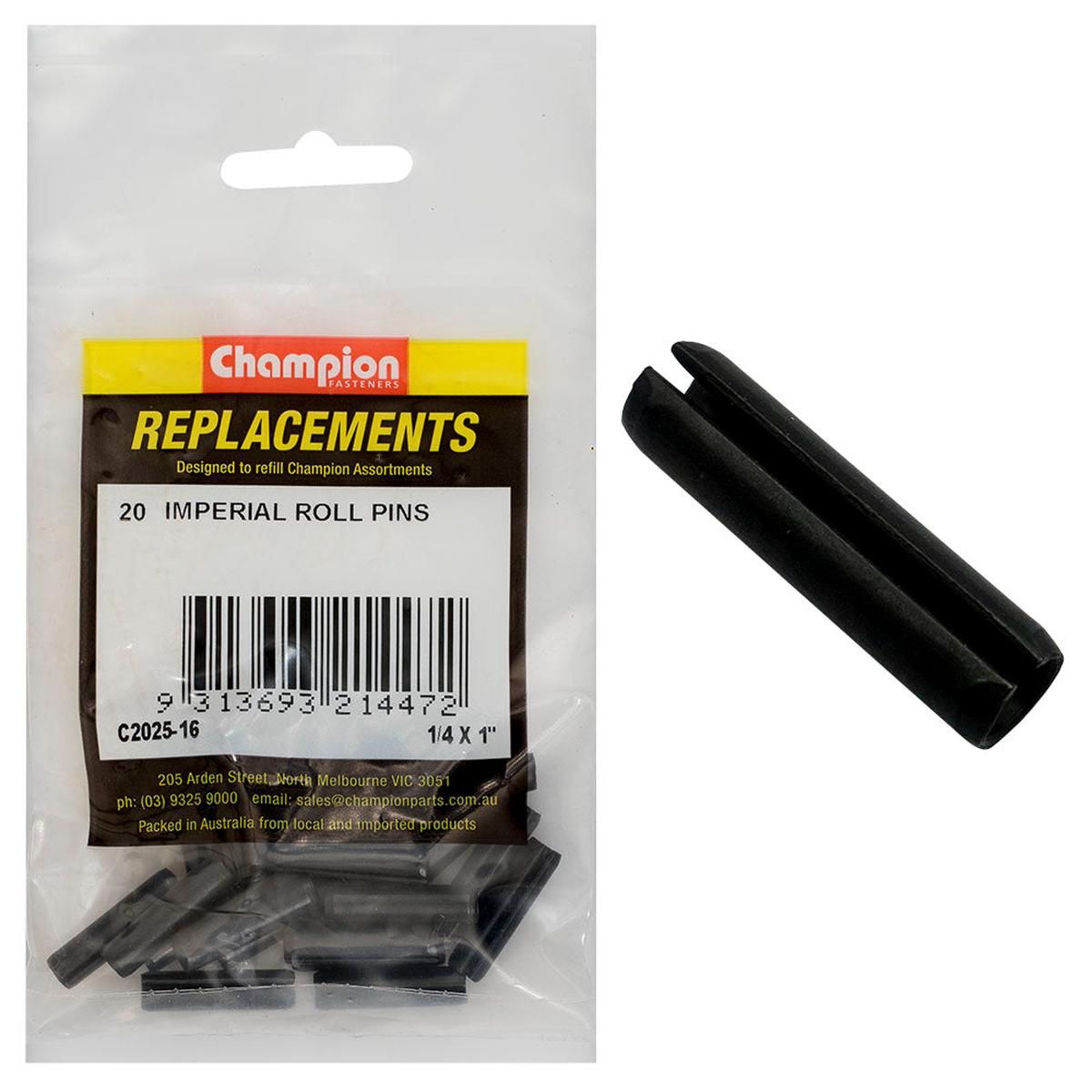 Champion 1/4 x 1in Imperial Roll Pin -20pk