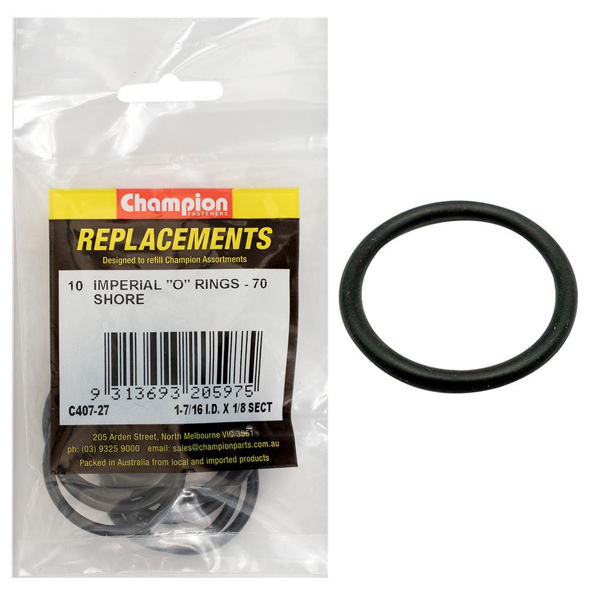Champion 1-7/16in (I.D.) x 1/8in Imperial O-Ring -10pk