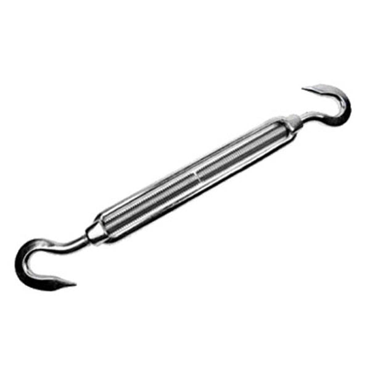 1/2" x 6-17/25" Hook & Hook Stainless Steel Turnbuckle
