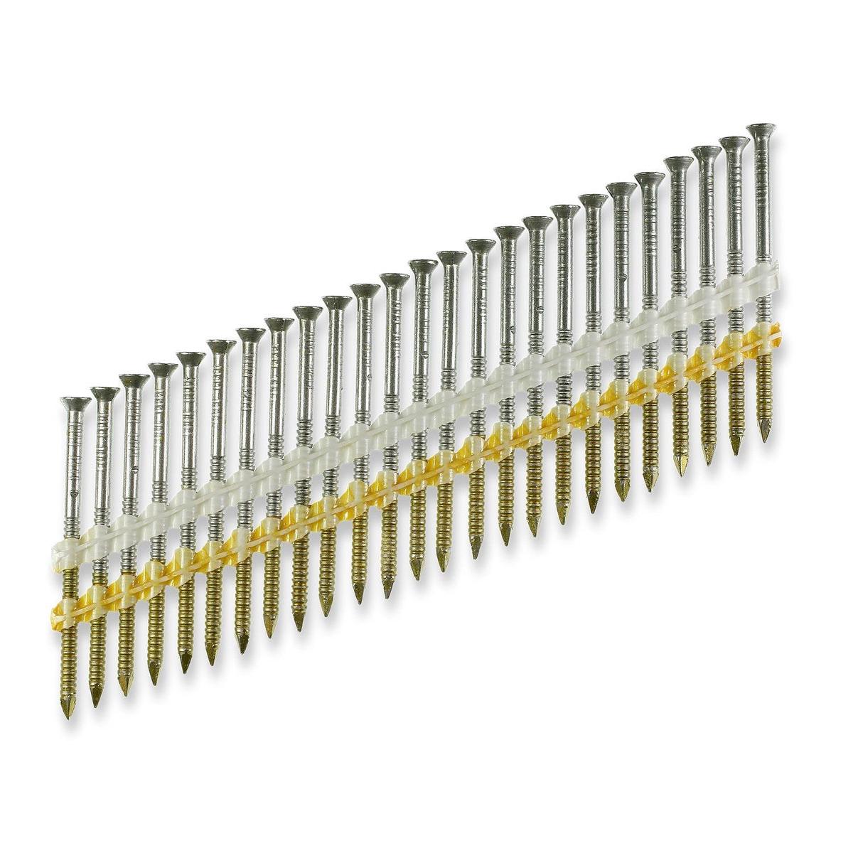 0.120 x 2-3/8" 20-22 Degree Casing Head, Ring-Shank Nail - Brown - 1000 pkg