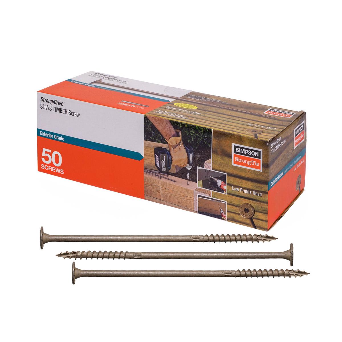 0.220" x 8" Strong-Tie SDWS22800DB-R50 Timber Screw - Double Barrier Coating, Tan | Qty. 50