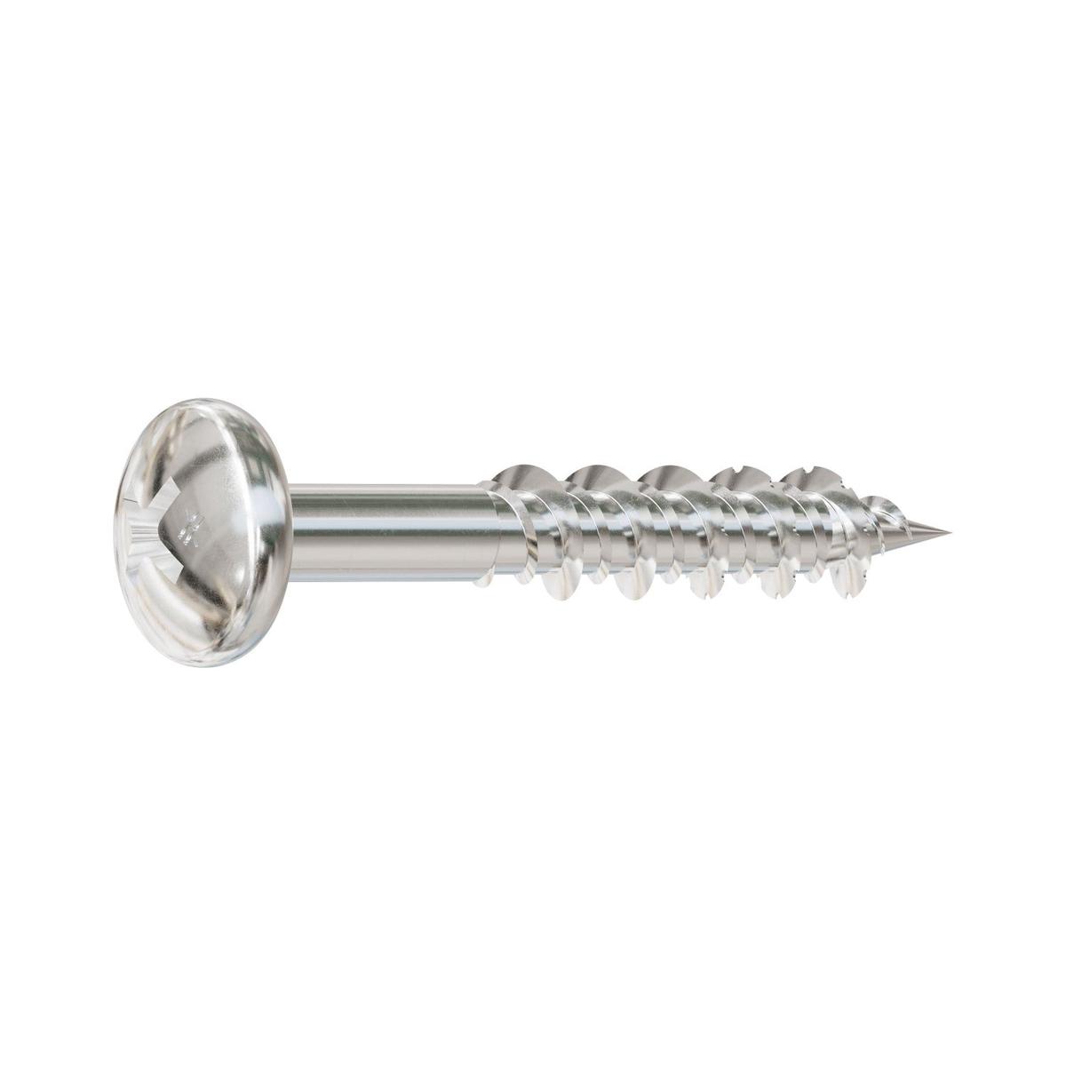 #10 x 1-1/2" Pan Head Marine Screw with Teeth - 316 Stainless Steel, .8 lb (100 Fasteners)