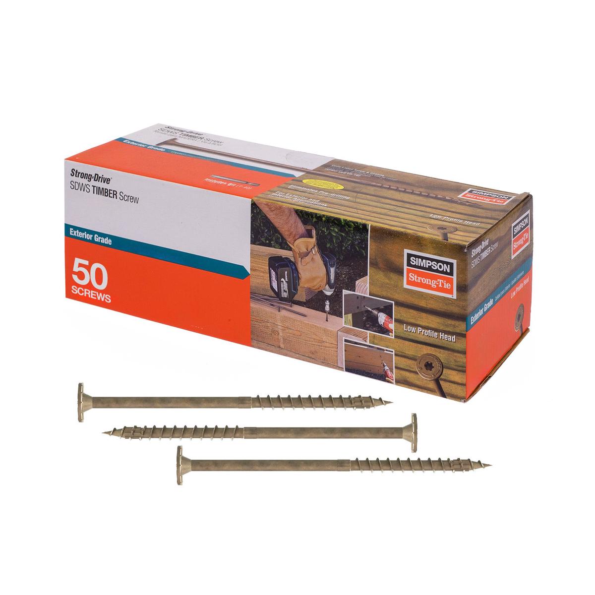 0.220" x 6" Strong-Tie SDWS22600DB-R50 Timber Screw - Double Barrier Coating, Tan | Qty. 50