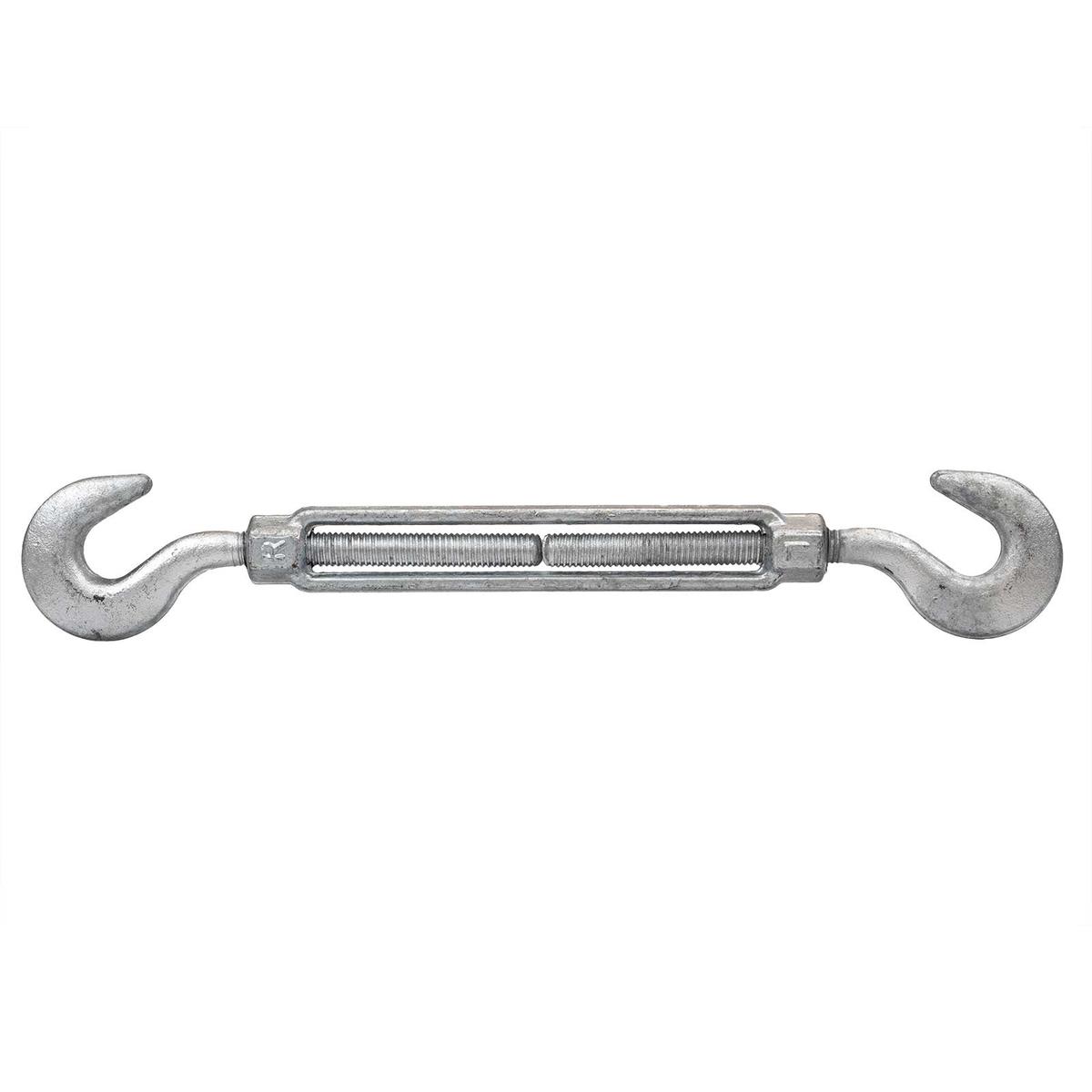 1/2" x 6" Hook & Hook Galvanized Turnbuckle