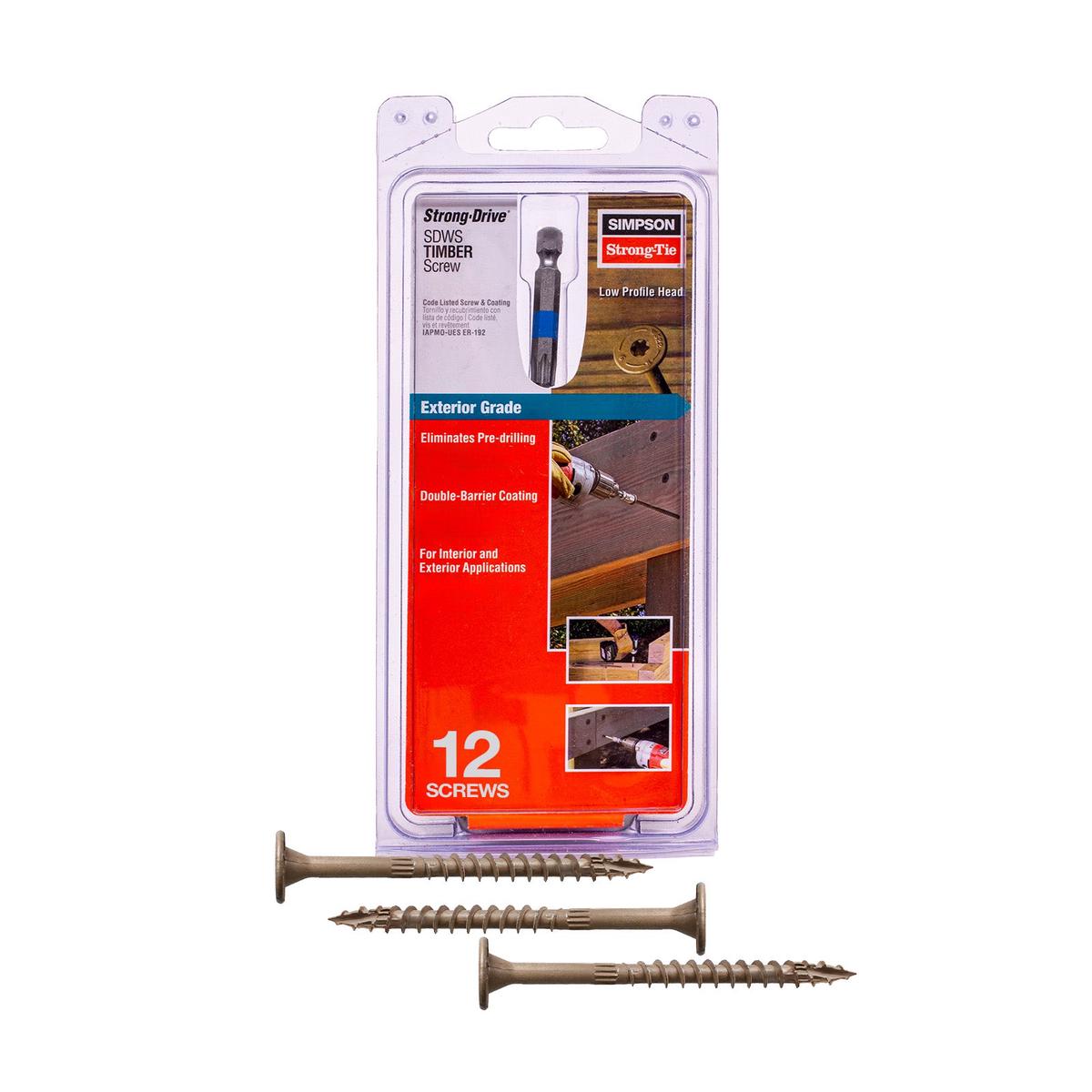 0.220" x 4" Strong-Tie SDWS22400DB-R12 Timber Screw - Double Barrier Coating, Tan | Qty. 12