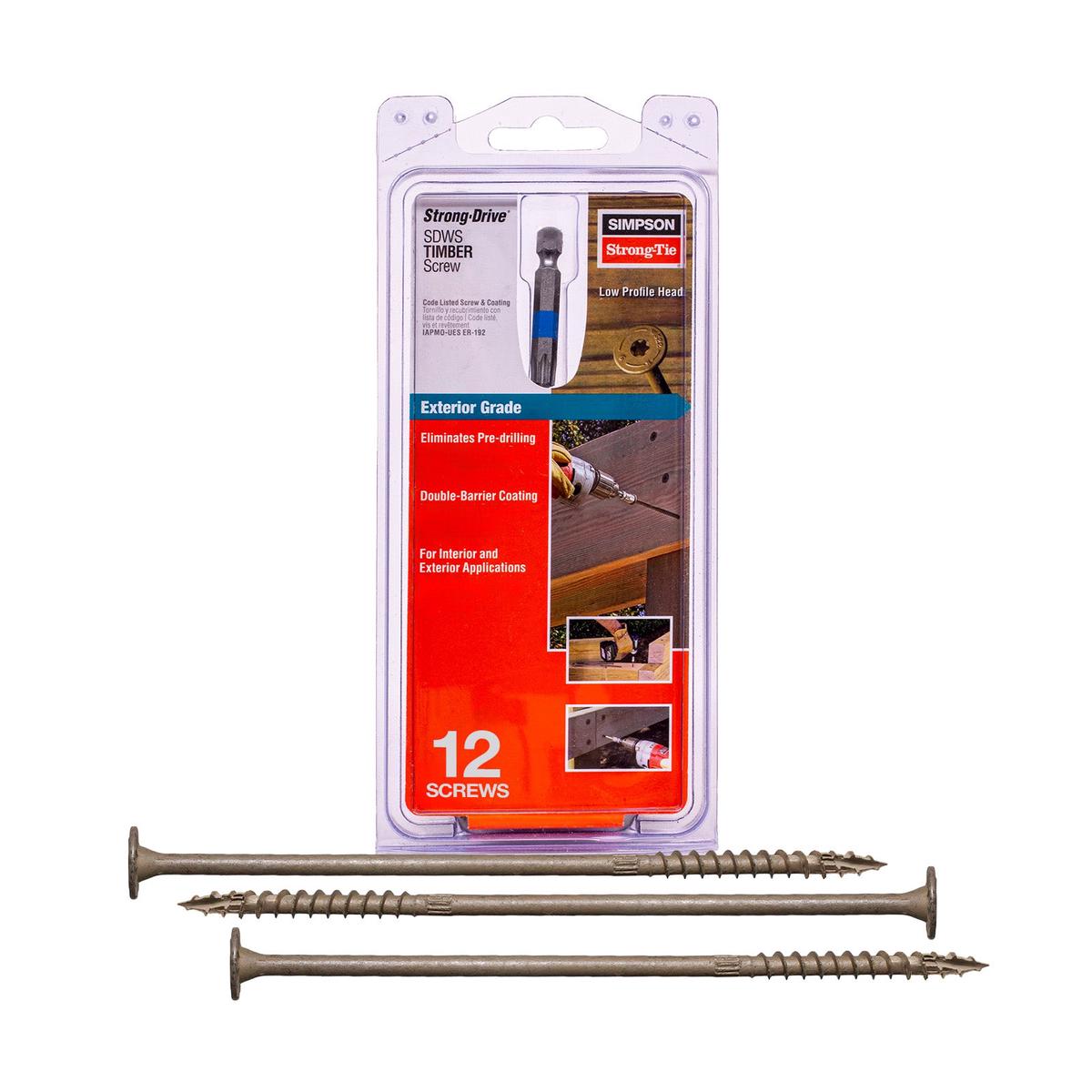0.220" x 8" Strong-Tie SDWS22800DB-R12 Timber Screw - Double Barrier Coating, Tan | Qty. 12