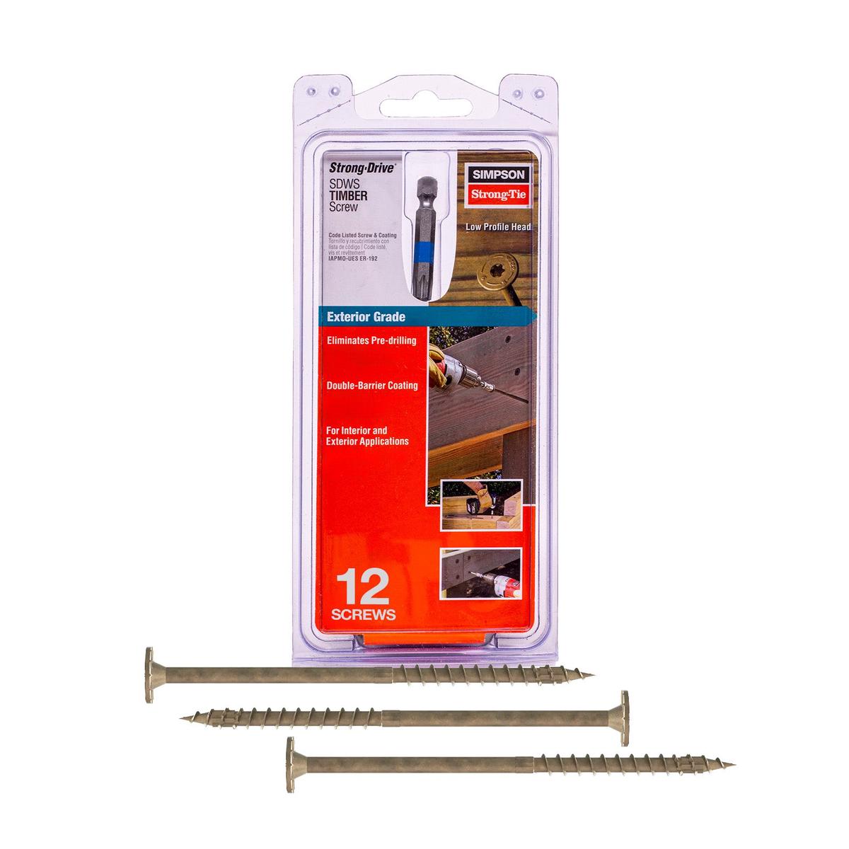0.220" x 6" Strong-Tie SDWS22600DB-R12 Timber Screw - Double Barrier Coating, Tan | Qty. 12