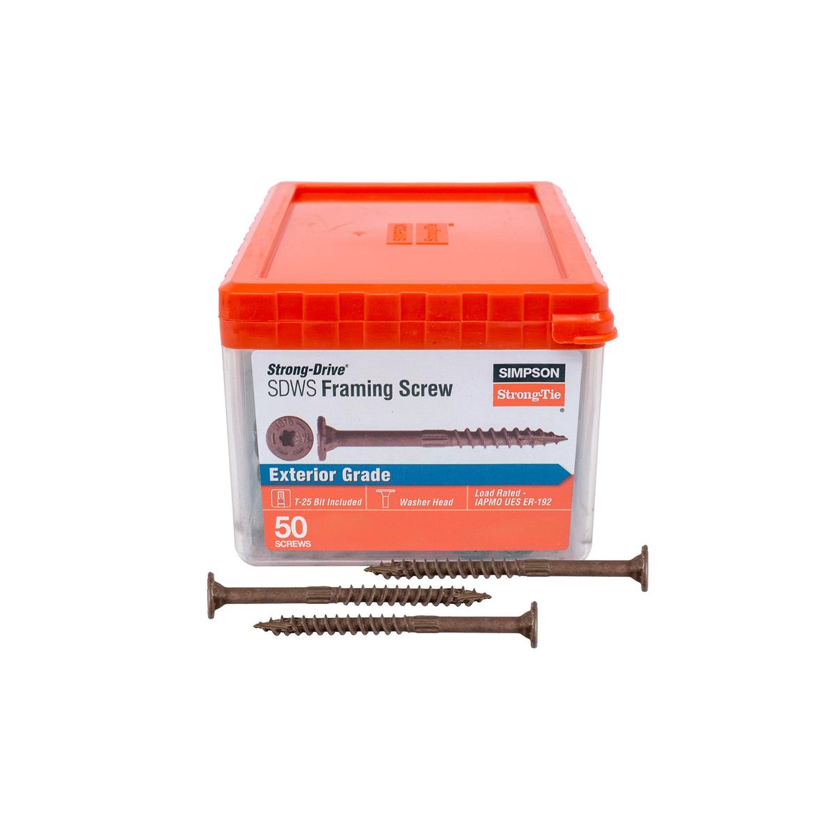 0.160" x 3" Strong-Tie SDWS16300QR50 Framing Screw, Quik Guard Coating, Pkg 50