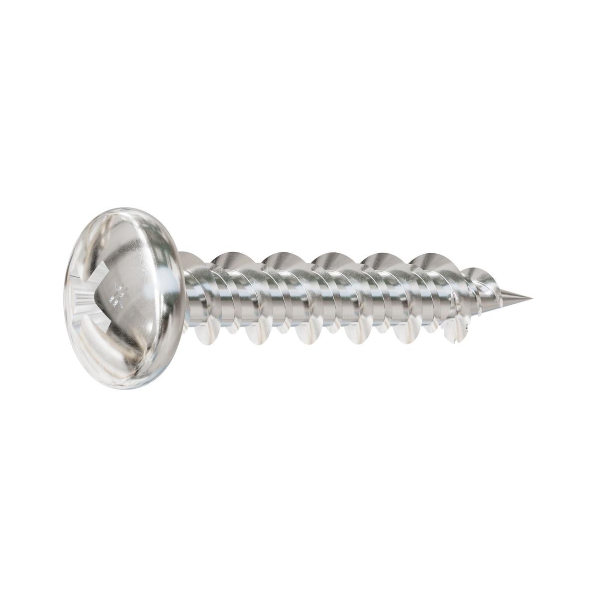#10 x 3/4" Pan Head Marine Screw with Teeth - 316 Stainless Steel, .5 lb (100 Fasteners)
