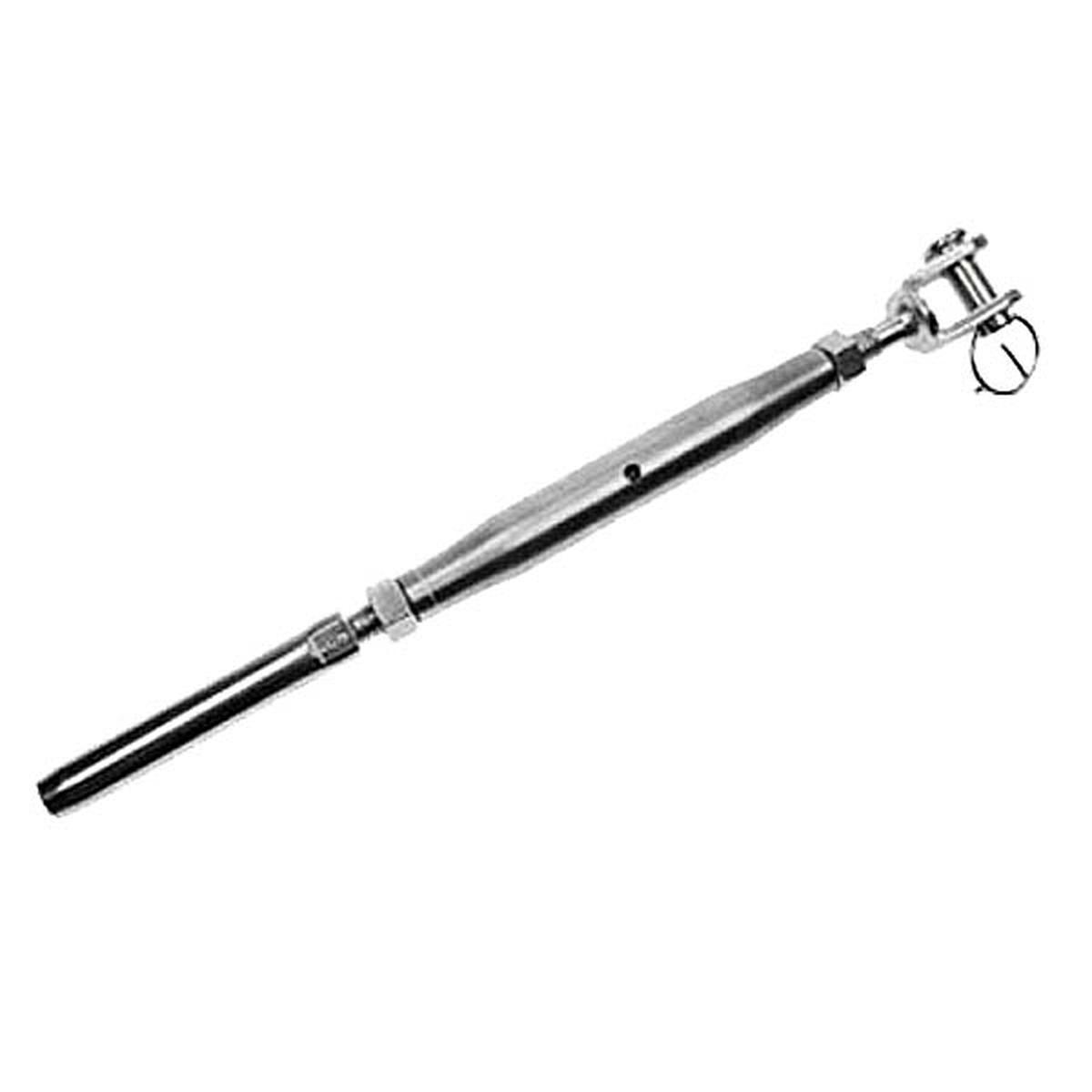 1/2" x 6" Jaw & Swage Stud Stainless Steel Turnbuckle | 5/16" Cable