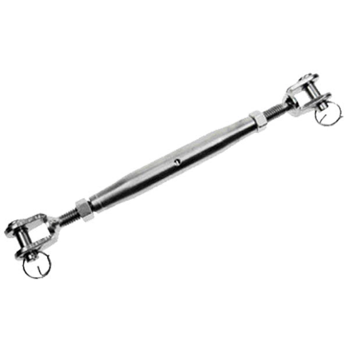 5/8" x 7-5/8" Jaw & Jaw Stainless Steel Pipe Turnbuckles
