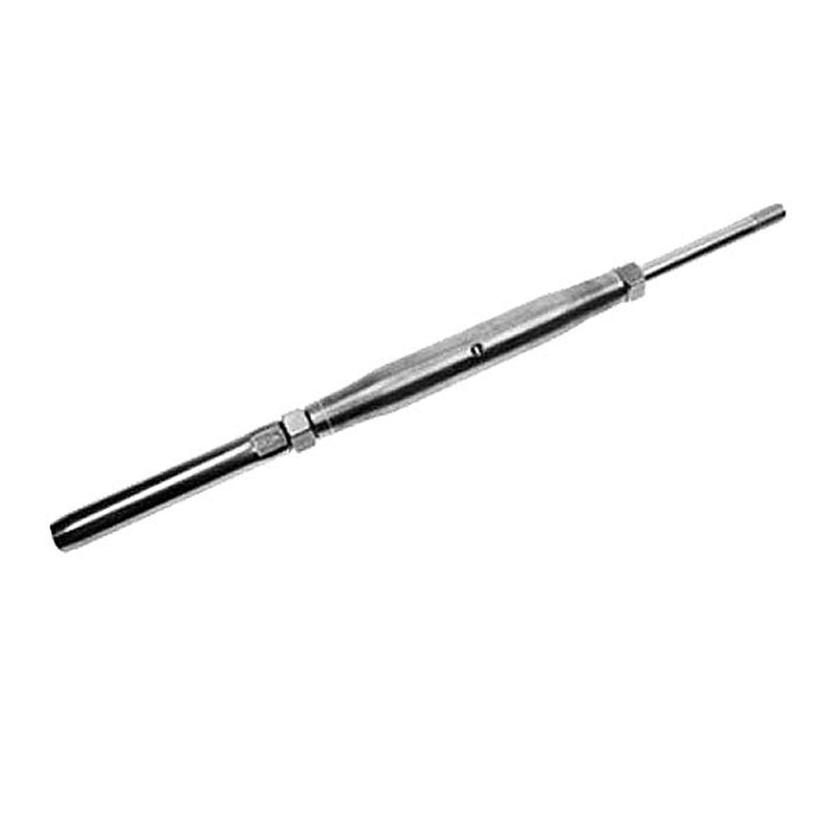 1/4" x 3-3/4" Threaded Rod/Swage Stud Stainless Steel Turnbuckle | 1/8" Cable