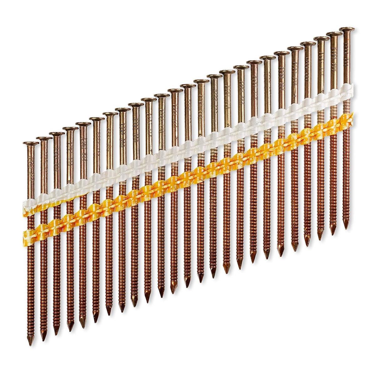 2" x .131" 20-22 Degree Plastic Strip Collated Ring-Shank Nails - 316 Stainless Steel, Pkg 1,000
