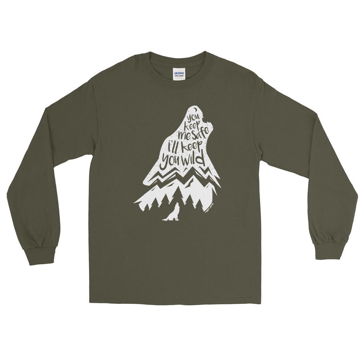 Wild Wolf Long Sleeve Shirt - Military Green | L
