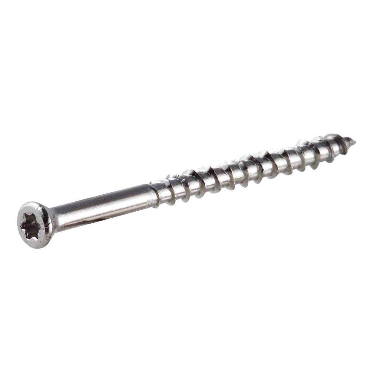 #7 x 3 Simpson Trim Head Deck-Drive DWP WOOD Screw 316 Stainless Steel (T15) - Box (1750)
