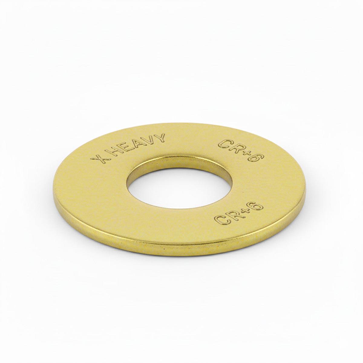 1 Extra Heavy Flat Washers Yellow Zinc CR+6 Domestic USA - Package (50)