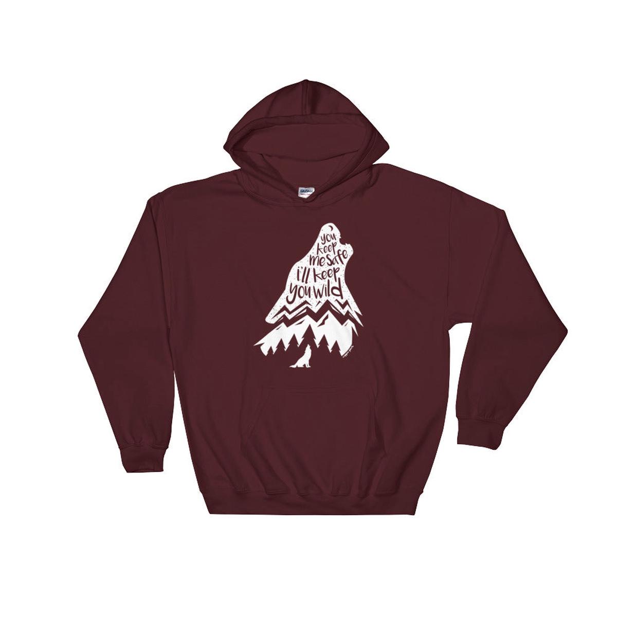 Wild Wolf Hoodie - Maroon | 2XL