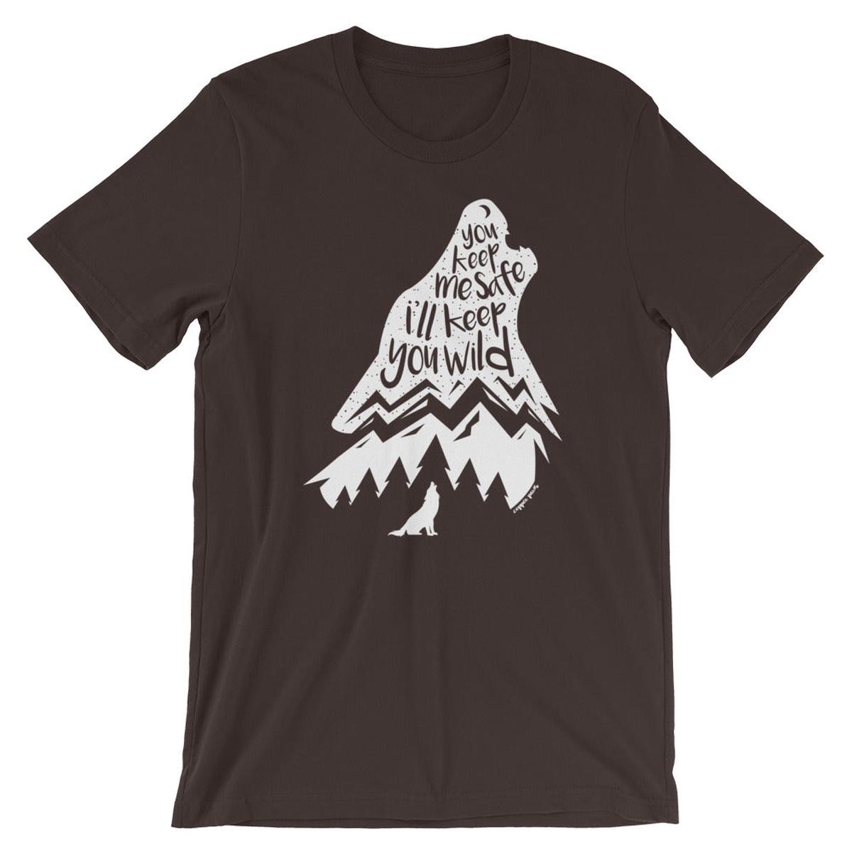 Wild Wolf Tee - Brown | L