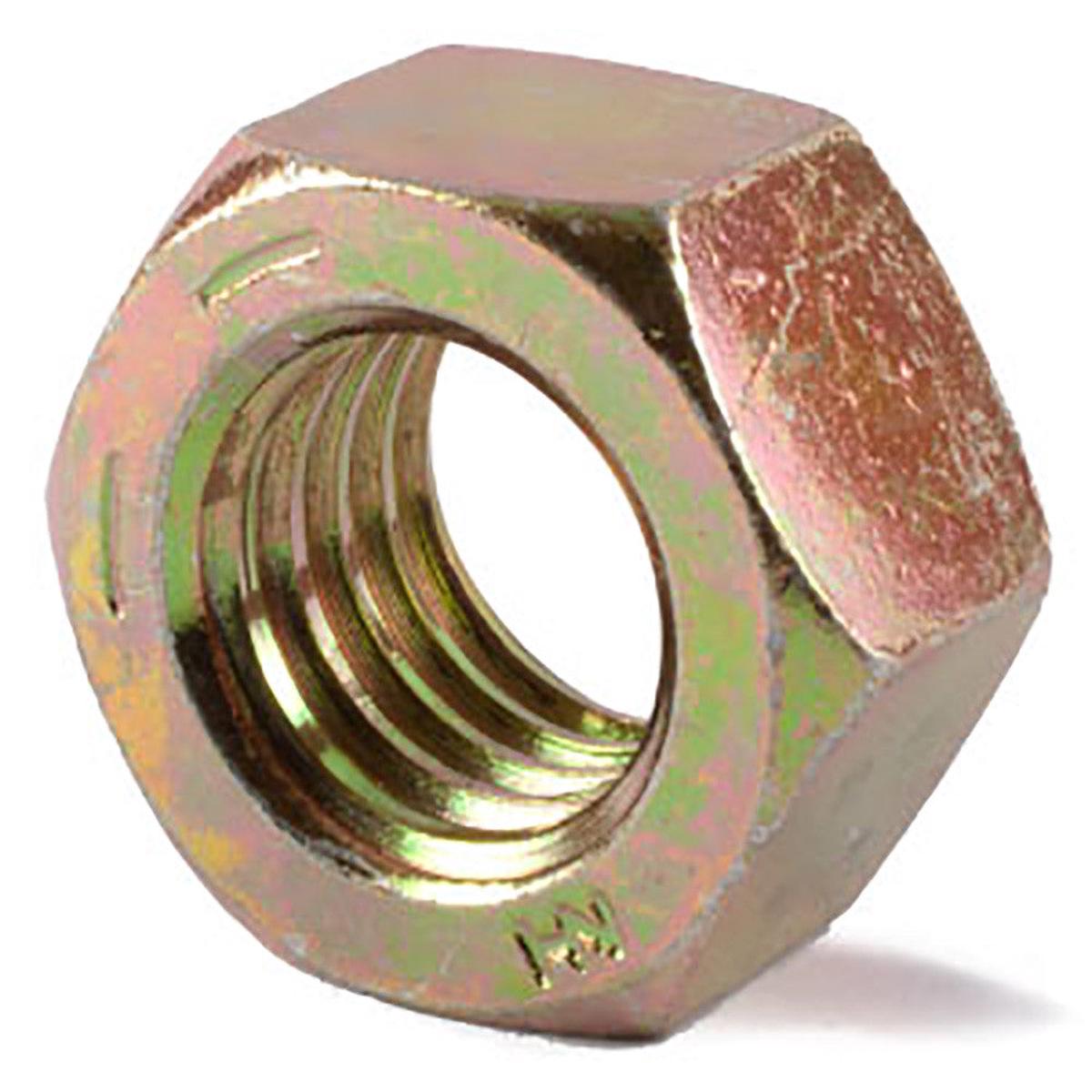 1-8 Grade 8 Finished Hex Nut Yellow Zinc Plated
