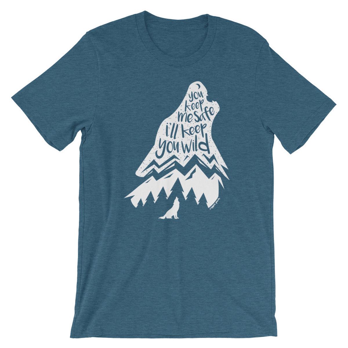 Wild Wolf Tee - Heather Deep Teal | XL