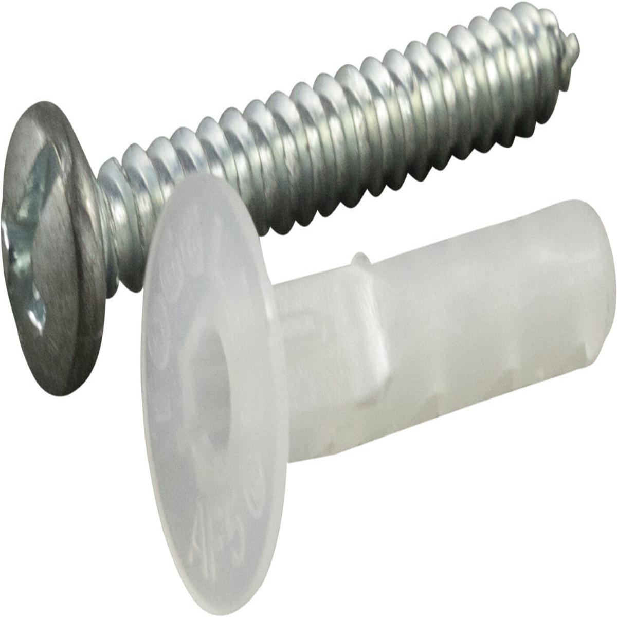 (AF6) 1/4 ALLIGATOR Anchor w/ Flange with #10 x 1 1/2 Combo Pan Self Tapping Screws Zinc (6 Pcs)
