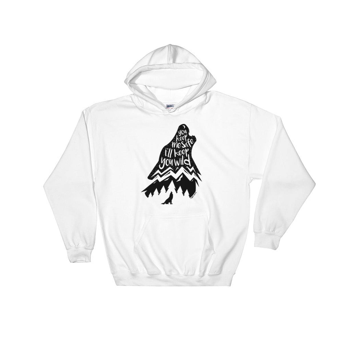 Wild Wolf Hoodie - White | 2XL