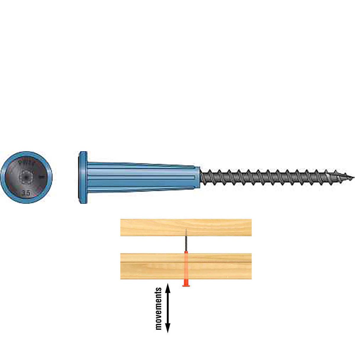 0.140 x 3 1/2 Washer Head Strong-Drive SDPW Deflector Screw E-coat Electrocoating Type-17 Point (T25 6-Lobe) Blue - Box (500)