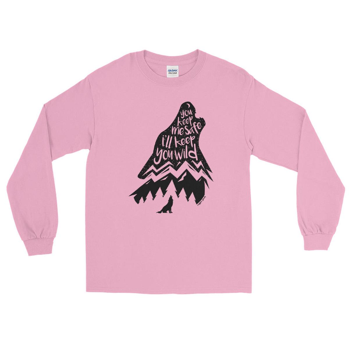 Wild Wolf Long Sleeve Shirt - Light Pink | S