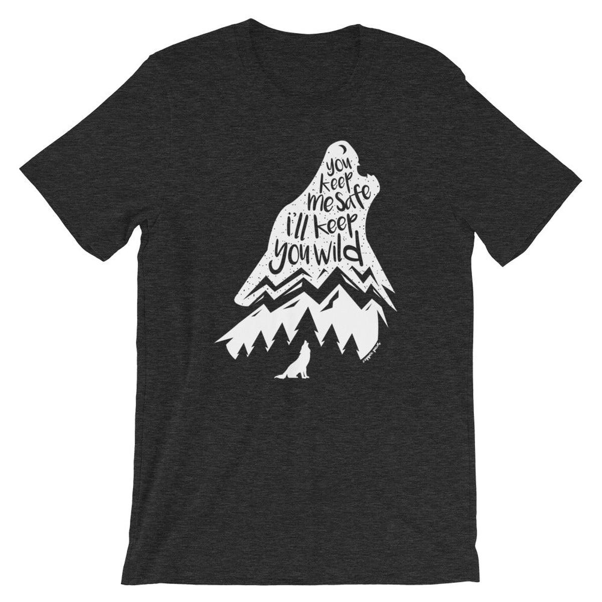 Wild Wolf Tee - Dark Grey Heather | S
