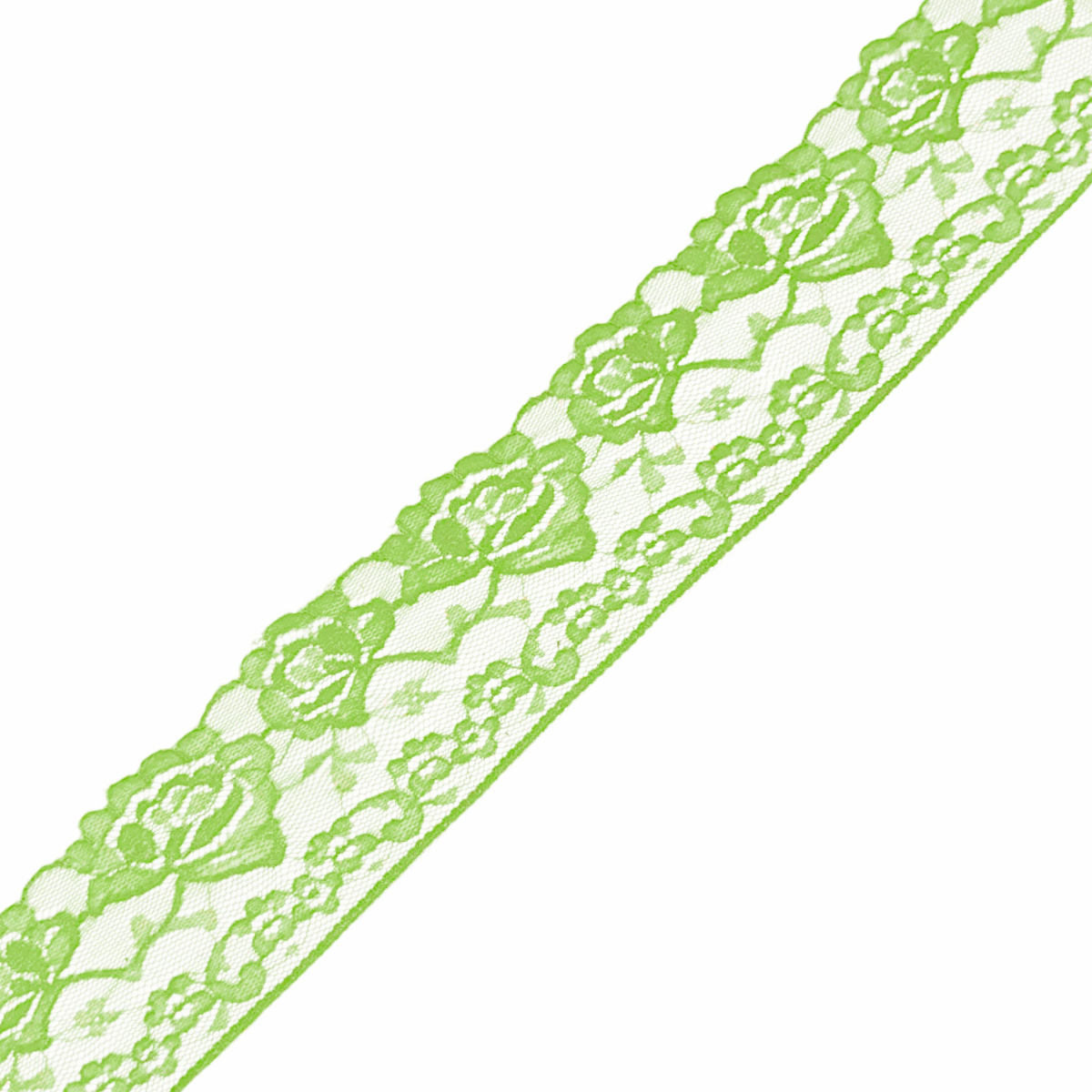 2.5" Rose Lace Trim - 10 Colours (By the Yard/Roll) - 1 Yard | Lime Green