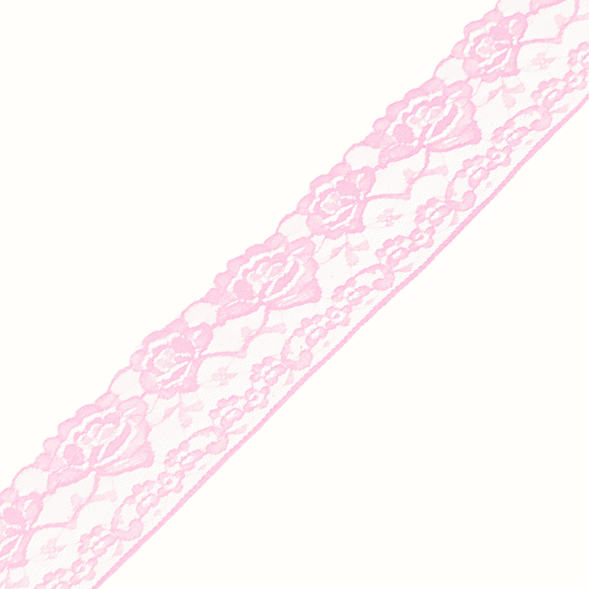 2.5" Rose Lace Trim - 10 Colours (By the Yard/Roll) - Roll (38 yards) | Pink