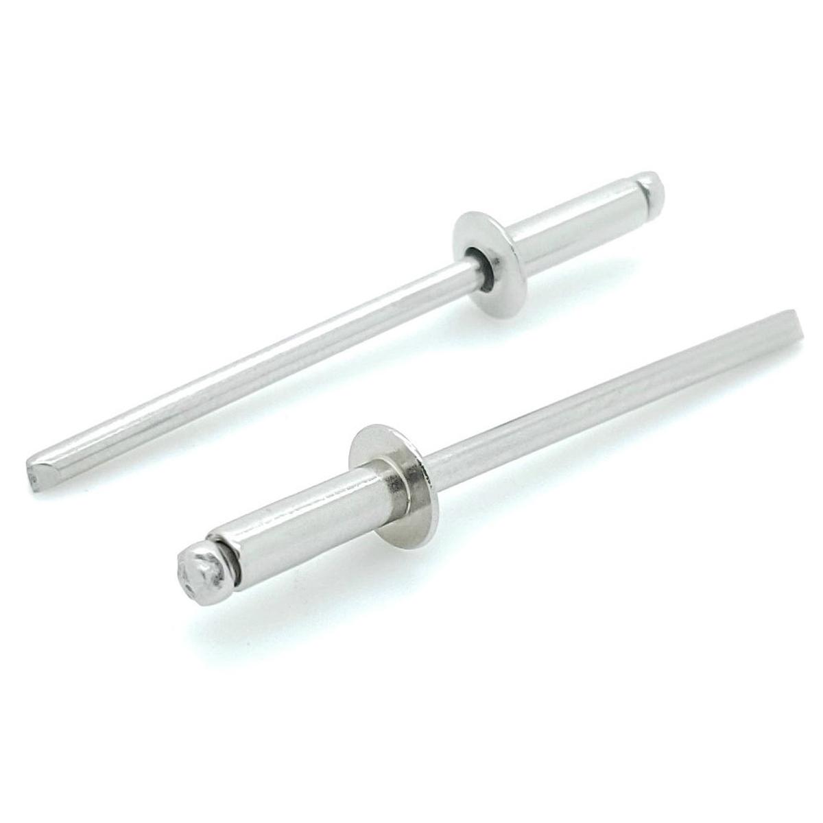 304 Stainless Steel Blind Rivets (#4-2) 1/8" Diameter x 1/8" Grip, 100 Qty (BCP162)