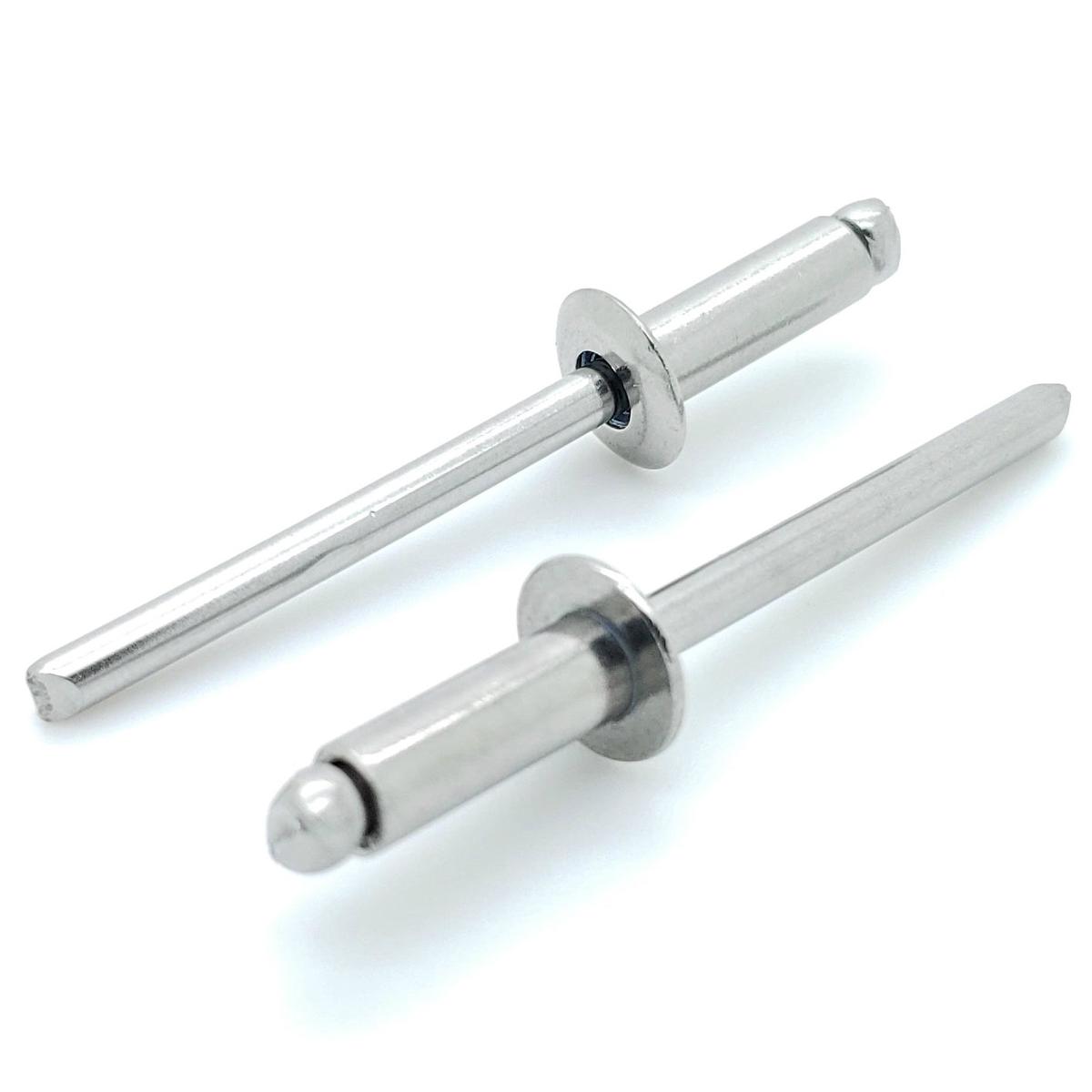 304 Stainless Steel Blind Rivets Bulk (#6-6) 3/16" Diameter x 3/8" Grip, 1000 Qty (BCP468)