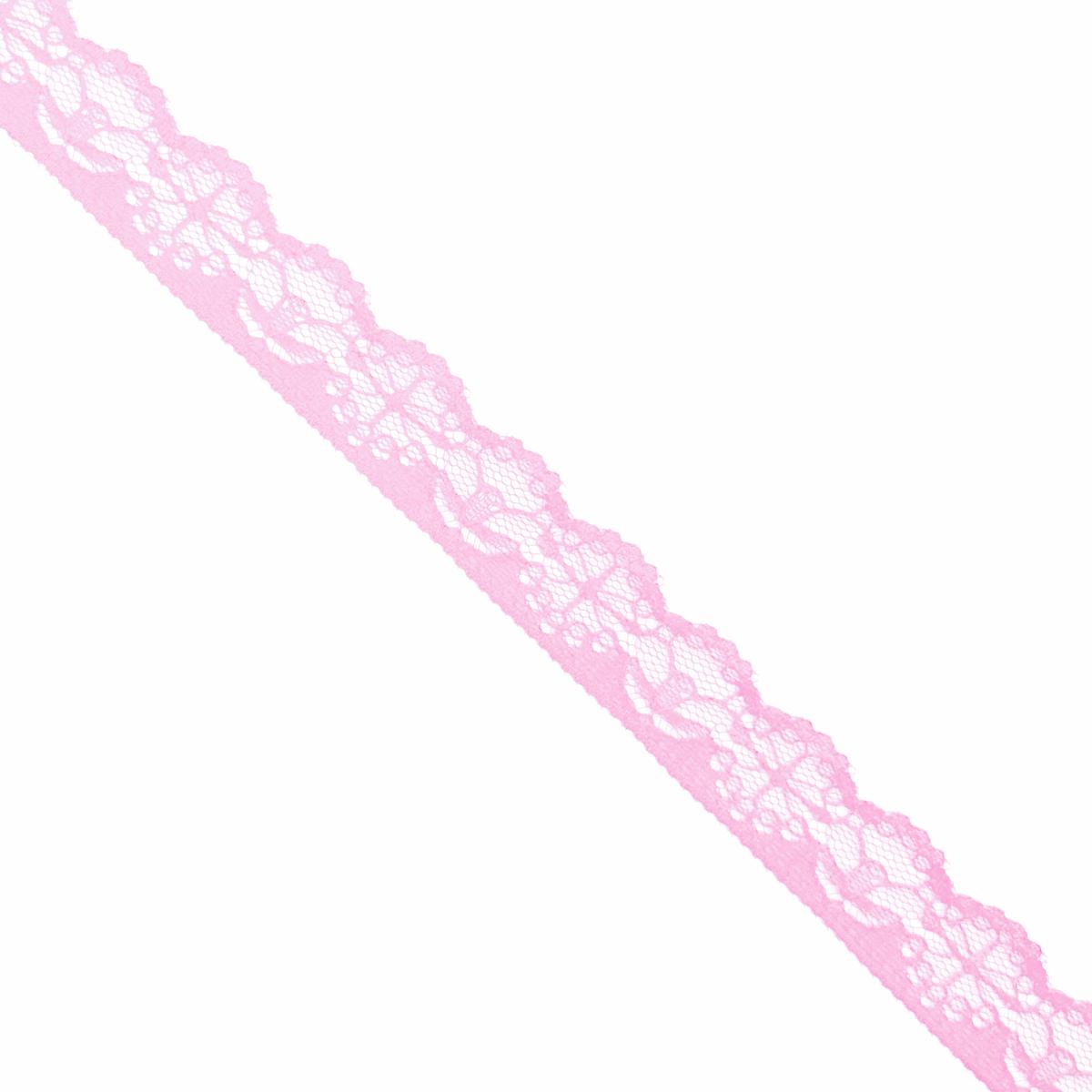7/8" Scalloped Lace Trim - 11 Colours (By the Yard) - Pink | Roll (54 Yards)