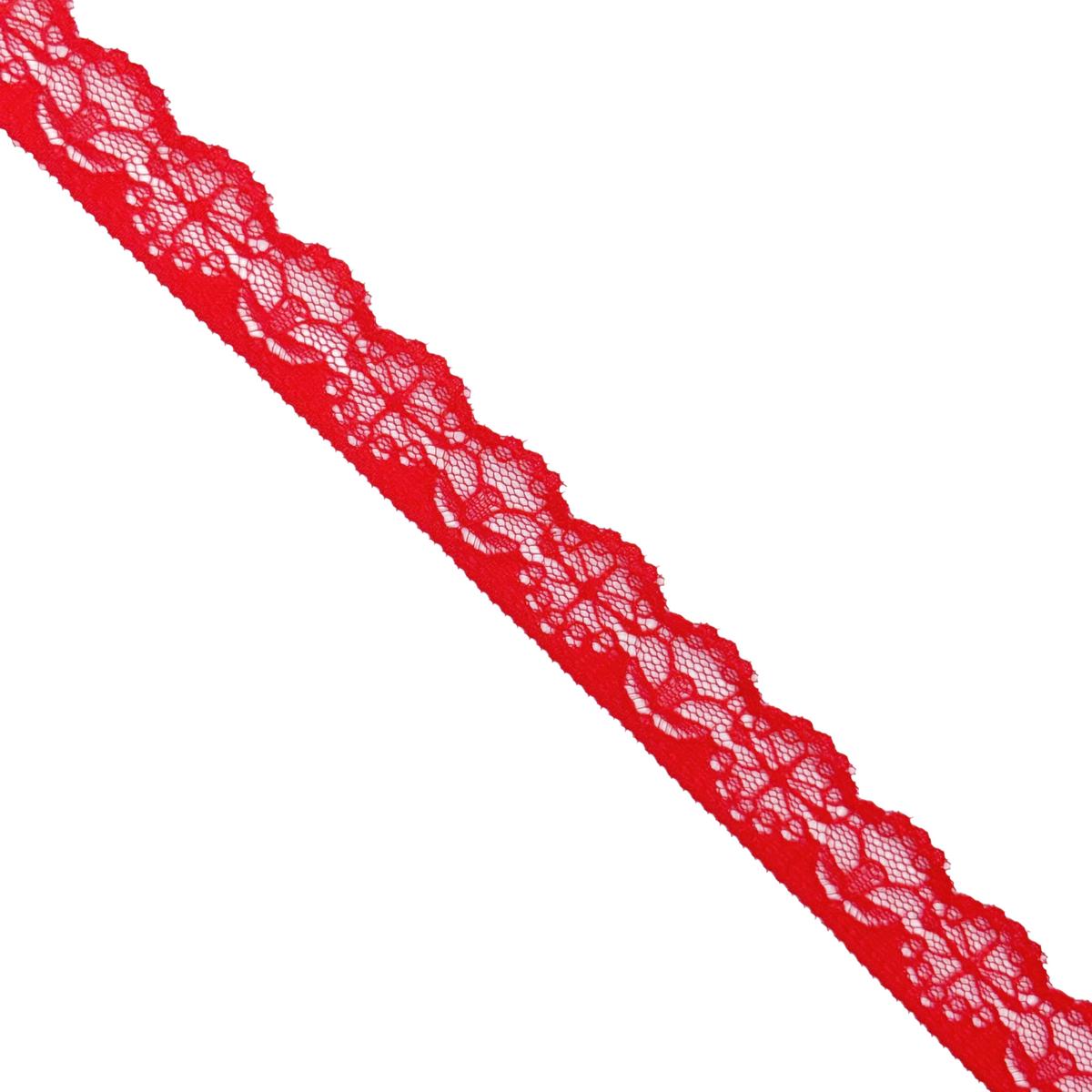 7/8" Scalloped Lace Trim - 11 Colours (By the Yard) - Red | 1 Yard