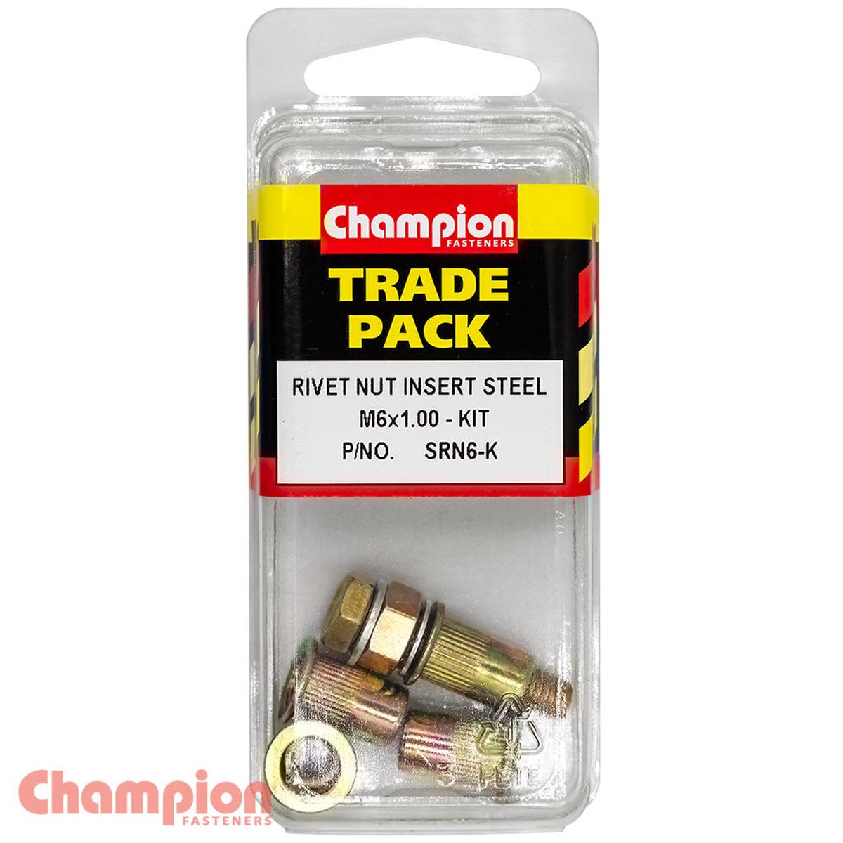 Champion - Rivet Nut Insert Steel  M6x1.00 - Kit | SRN6-K
