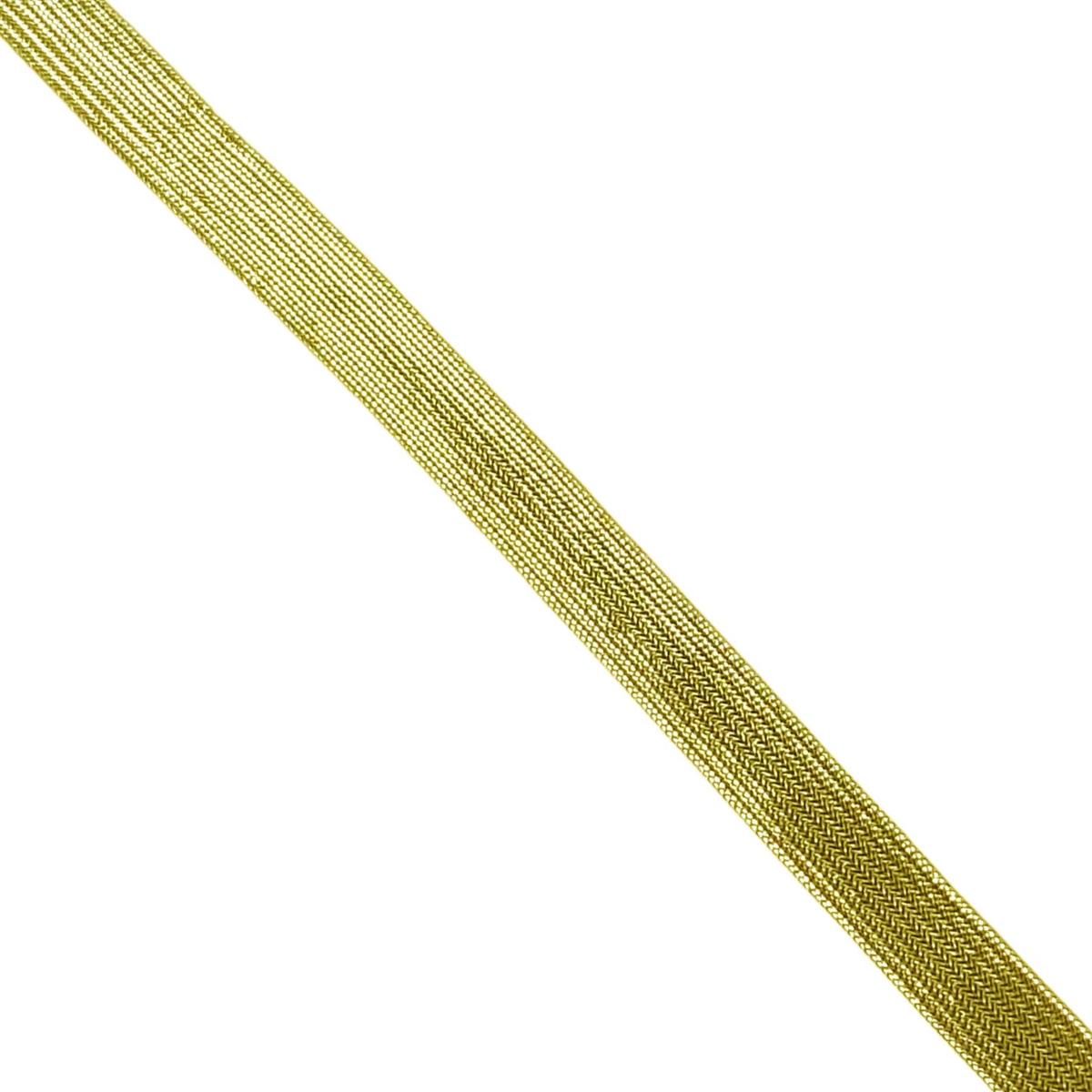 Metallic Braided Flat Trim - Silver, Gold (3 Sizes) - 12mm | Gold
